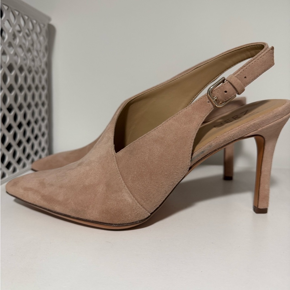 Naturalizer Tan Suede Slingback Heels